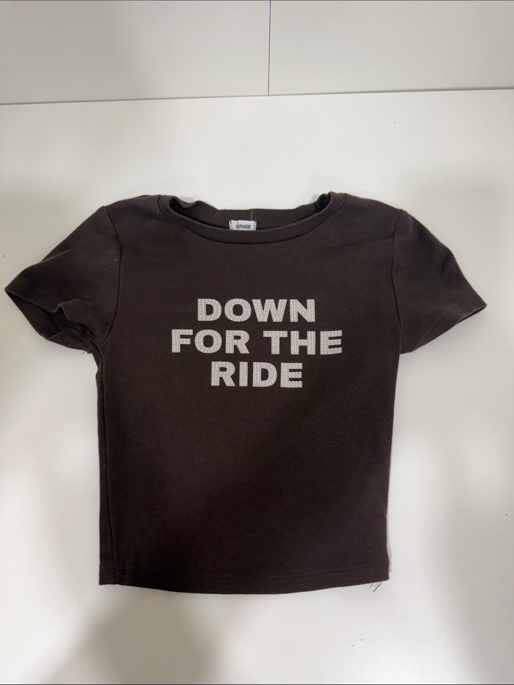 Garage Brown Graphic 'Down For The Ride' Short Sleeve Tee